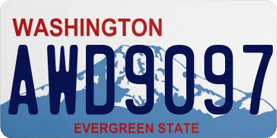 WA license plate AWD9097