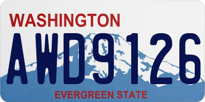 WA license plate AWD9126