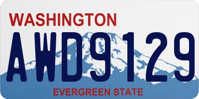 WA license plate AWD9129