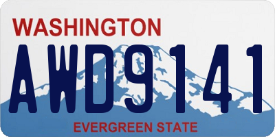 WA license plate AWD9141
