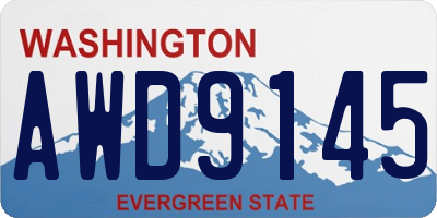 WA license plate AWD9145