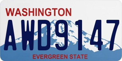 WA license plate AWD9147
