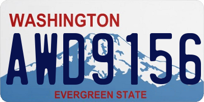 WA license plate AWD9156