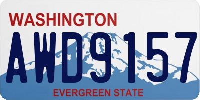 WA license plate AWD9157