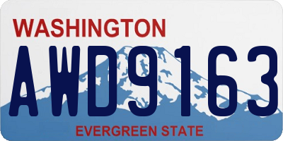 WA license plate AWD9163