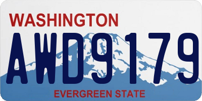 WA license plate AWD9179