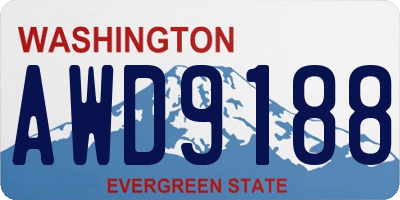 WA license plate AWD9188