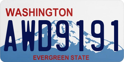 WA license plate AWD9191