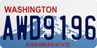 WA license plate AWD9196
