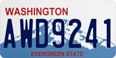 WA license plate AWD9241