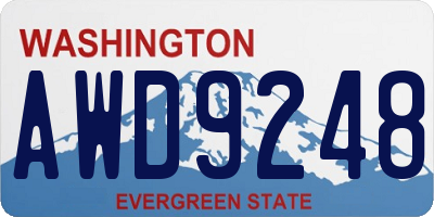 WA license plate AWD9248