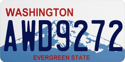 WA license plate AWD9272