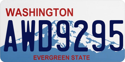 WA license plate AWD9295