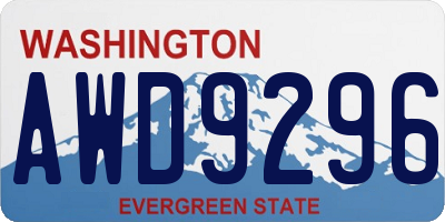 WA license plate AWD9296