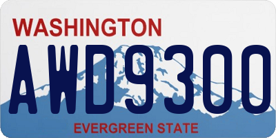 WA license plate AWD9300