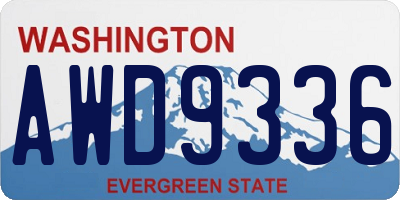 WA license plate AWD9336