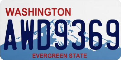 WA license plate AWD9369