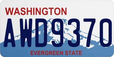 WA license plate AWD9370