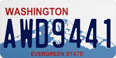 WA license plate AWD9441