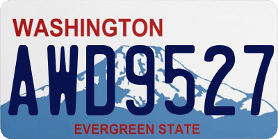 WA license plate AWD9527