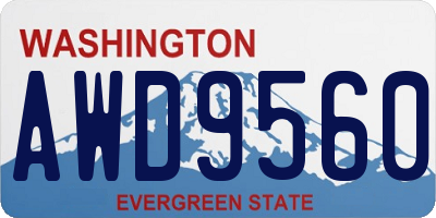 WA license plate AWD9560