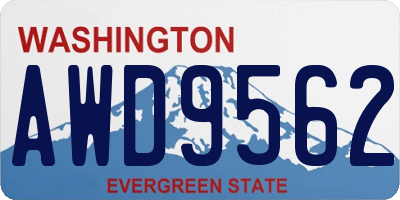 WA license plate AWD9562