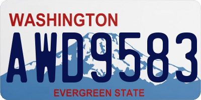 WA license plate AWD9583