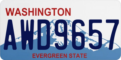 WA license plate AWD9657