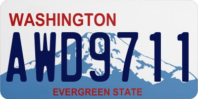 WA license plate AWD9711