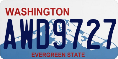WA license plate AWD9727