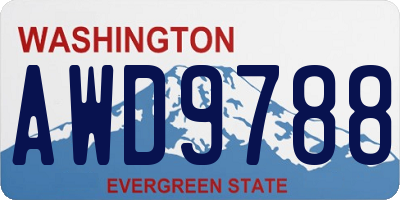 WA license plate AWD9788