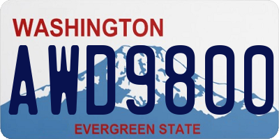 WA license plate AWD9800