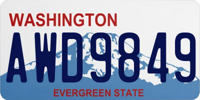 WA license plate AWD9849