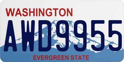 WA license plate AWD9955