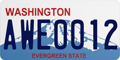 WA license plate AWE0012