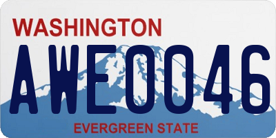WA license plate AWE0046