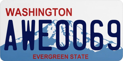 WA license plate AWE0069