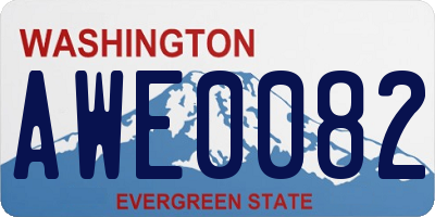 WA license plate AWE0082