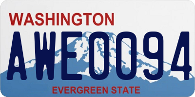 WA license plate AWE0094