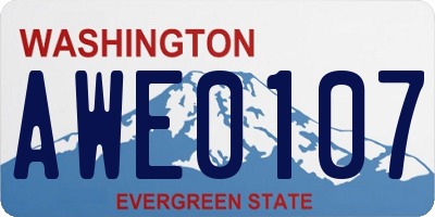 WA license plate AWE0107