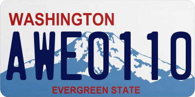 WA license plate AWE0110