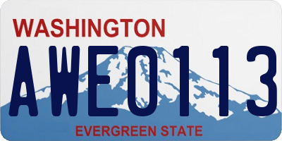 WA license plate AWE0113