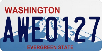 WA license plate AWE0127