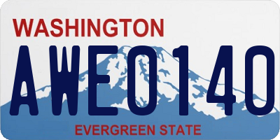 WA license plate AWE0140
