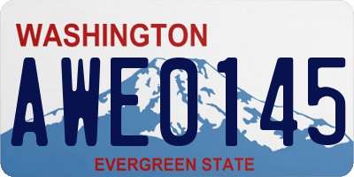 WA license plate AWE0145
