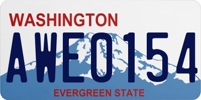 WA license plate AWE0154