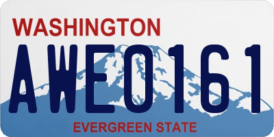 WA license plate AWE0161