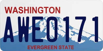 WA license plate AWE0171