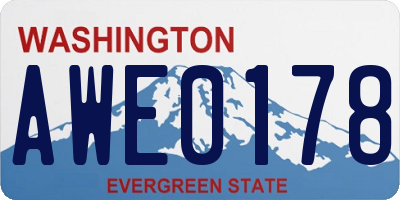 WA license plate AWE0178
