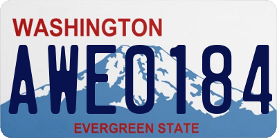 WA license plate AWE0184